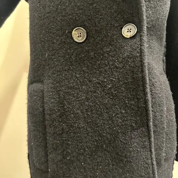 J. Crew Black Daphne Italian Boiled Wool Top Coat Sz 2 Old Money Preppy Heritage - Picture 6 of 12